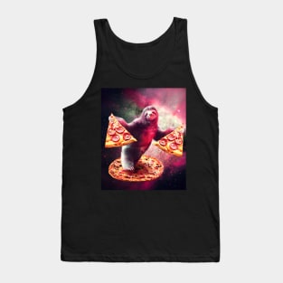 Funny Space Sloth With Pizza Tank Top